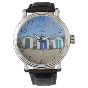 strandhutten blauwe skies en engelse zee horloge
