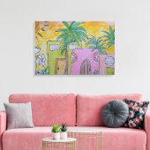 Strandhutten Gouden luchten Canvas Afdruk (Insitu (Woonkamer))