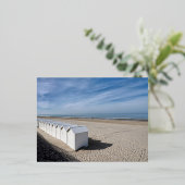 Strandhutten in Fort Mahon in Frankrijk Folie Feestdagen Briefkaart (Staand Voorkant)