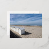 Strandhutten in Fort Mahon in Frankrijk Folie Feestdagen Briefkaart (Voorkant / Achterkant)