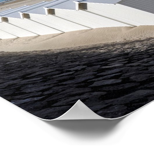 Strandhutten in Fort Mahon in Frankrijk Poster (Hoek)