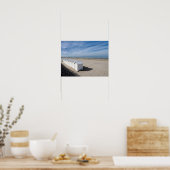 Strandhutten in Fort Mahon in Frankrijk Poster (Keuken)