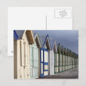 Strandhutten op een 2 km promenade briefkaart (Voorkant / Achterkant)