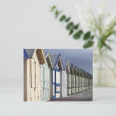 Strandhutten op een 2 km promenade briefkaart (Staand voorkant)
