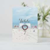 Strandhuwelijk, bloemengaanderij tafelkaart kaart (Staand voorkant)