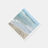 Strandhuwelijk Harten in het Zand Elegant Servet (Hoek)