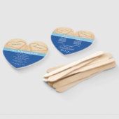 Strandhuwelijk 'Hearts' ceremonieprogramma Oceanbl Handwaaier (Niet-gemonteerd)