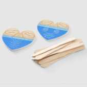 Strandhuwelijk 'Hearts' ceremonieprogramma Oceanbl Handwaaier (Niet-gemonteerd)