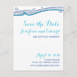 Strandhuwelijk Oceaan Golven Save the Date Kaart