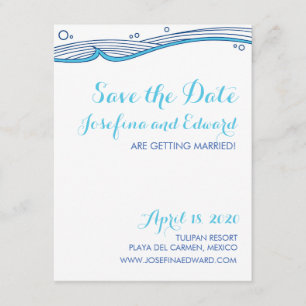 Strandhuwelijk Oceaan Golven Save the Date Kaart