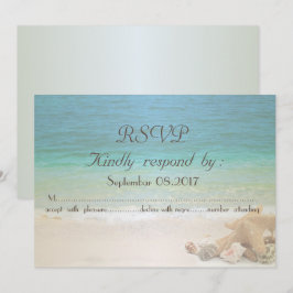Strandhuwelijk Schelpen RSVP Kaart