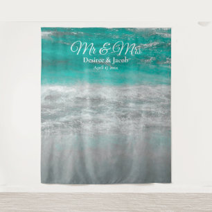 Strandhuwelijk Turquoise Tropische Oceaan Fotocabi Wandkleed