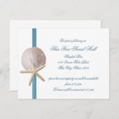 Strandhuwelijk Zanddollar en Zeester Ontvangst Kaart (Voorkant / Achterkant)