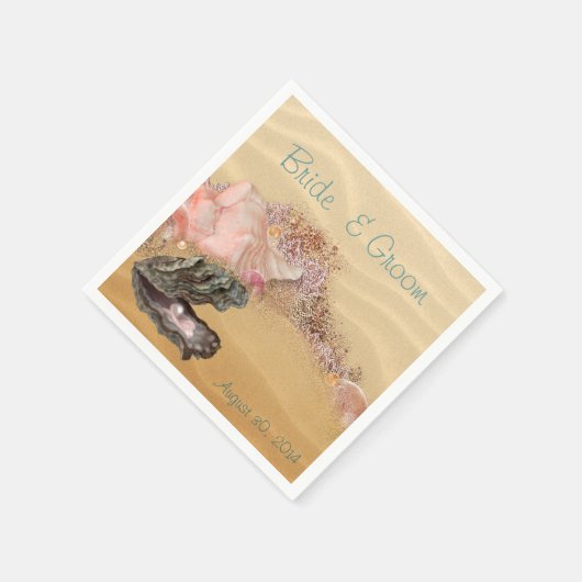 Strandhuwelijk Zandige Kust Servetten (Hoek)