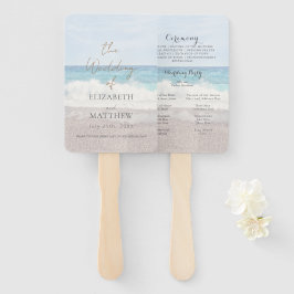 Strandhuwelijk Zeestrand/Oceaan Bruiloftsprogramma Handwaaier
