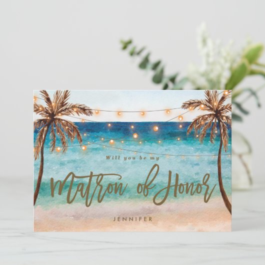 strandje wordt mijn matron van het eervoorstel bedankkaart (Staand voorkant)