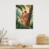 Strandjongens in het bos poster (Keuken)