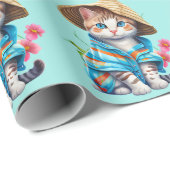 Strandjutterende kat  cadeaupapier (Rol Hoek)