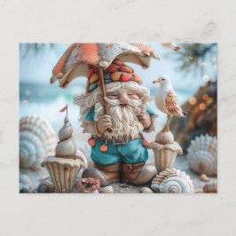 Strandkabouter met een paraplu briefkaart