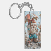 Strandkabouter met een paraplu sleutelhanger (Voorkant Links)
