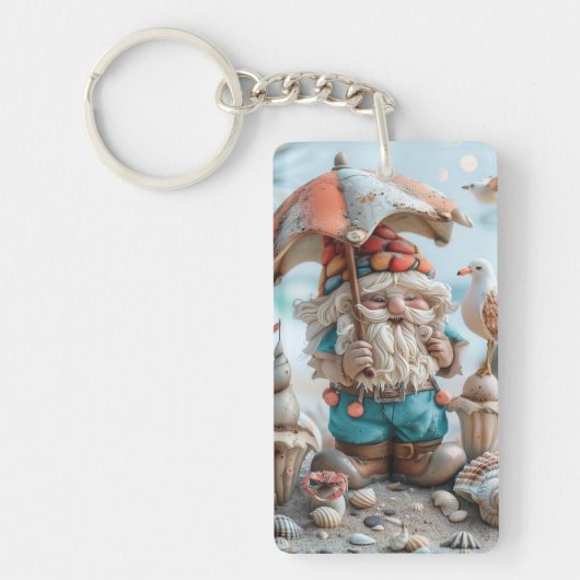 Strandkabouter met een paraplu sleutelhanger (Voorkant)