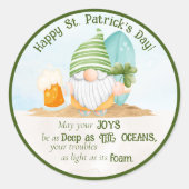 Strandkabouter St. Patrick's Day Ronde Sticker (Voorkant)