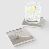 Strandkammen Westie Dog Photo Stone Onderzetter (Zijkant)