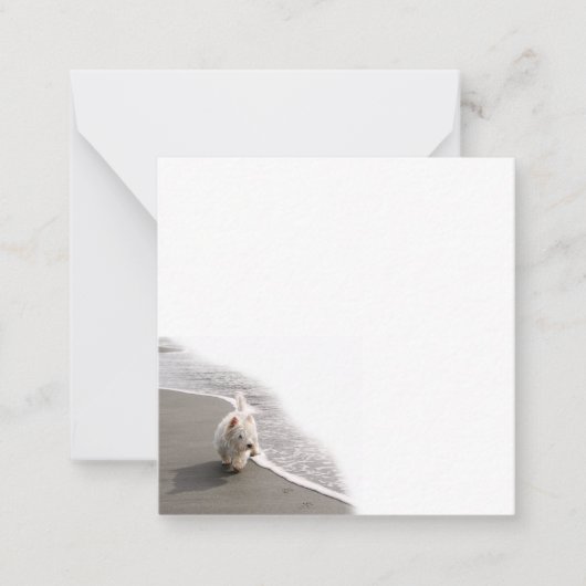 Strandkammen Westie Photo Flat Note Kaart Notitiekaartje (Voorkant)