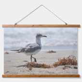 Strandkammen Zeemeeuwen Fotografische Kustlijn Hangend Wandkleed (Voorkant)