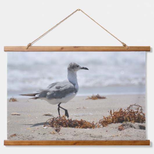 Strandkammen Zeemeeuwen Fotografische Kustlijn Hangend Wandkleed (Voorkant)