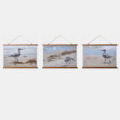 Strandkammen Zeemeeuwen Fotografische Kustlijn Hangend Wandkleed (Driedubbel)