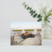 Strandkampvuur bij schemering Cape Cod ansichtkaar Briefkaart (Staand voorkant)