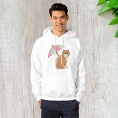 Strandkat met roze en groene paraplu hoodie