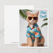Strandkat met zonnebril Wenskaart Kaart (Voorkant / Achterkant)