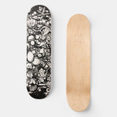 Strandkei tekening zwart wit persoonlijk skateboard (Voorkant)