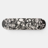 Strandkei tekening zwart wit persoonlijk skateboard (Horizontaal)