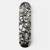 Strandkei tekening zwart wit persoonlijk skateboard (Voorkant)