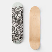 Strandkei tekening zwart wit persoonlijk skateboard (Voorkant)