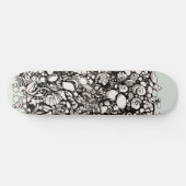 Strandkei tekening zwart wit persoonlijk skateboard (Horizontaal)
