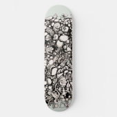 Strandkei tekening zwart wit persoonlijk skateboard (Voorkant)