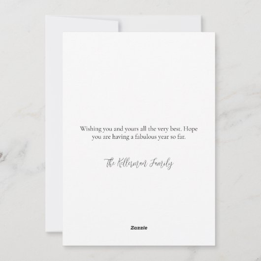 Strandkerst in juli feestdagenkaart (Achterkant)