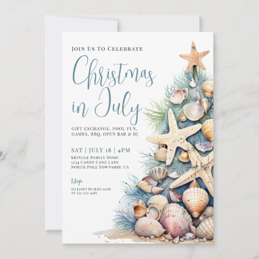 Strandkerst in juli kaart (Voorkant)