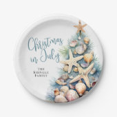 Strandkerst in juli papieren bordje (Voorkant)