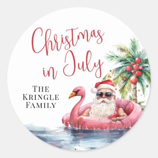 Strandkerst in juli ronde sticker (Voorkant)