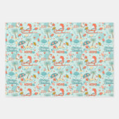 Strandkerst, kustkleur, aqua, sinaasappel, zand inpakpapier vel (Voorkant)