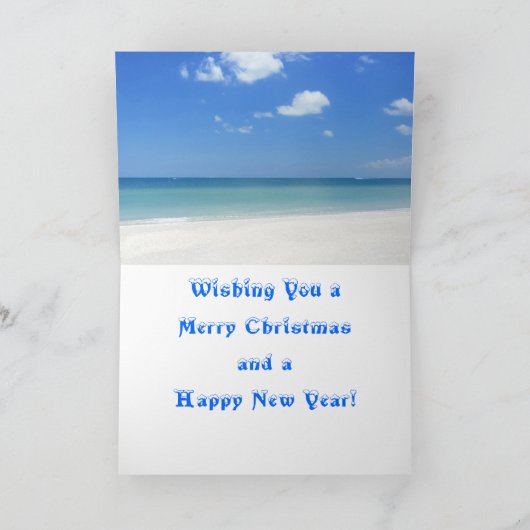 Strandkerstbomen, vrolijke Kaarten, zonneschijn Feestdagen Kaart (Binnen)