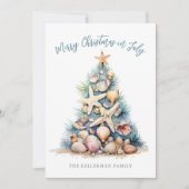 Strandkerstboom in juli feestdagenkaart (Voorkant)