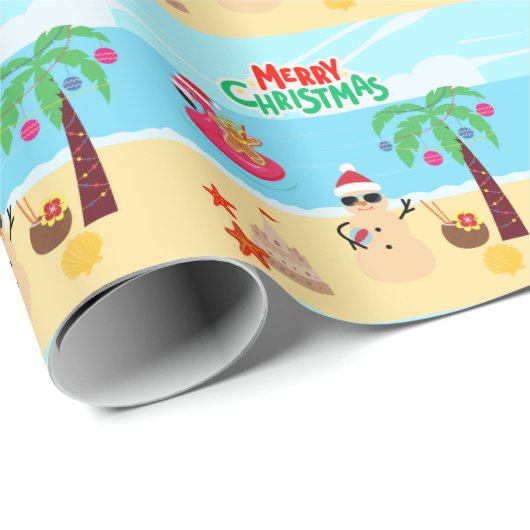 Strandkerstfeest Cadeaupapier (Rol Hoek)