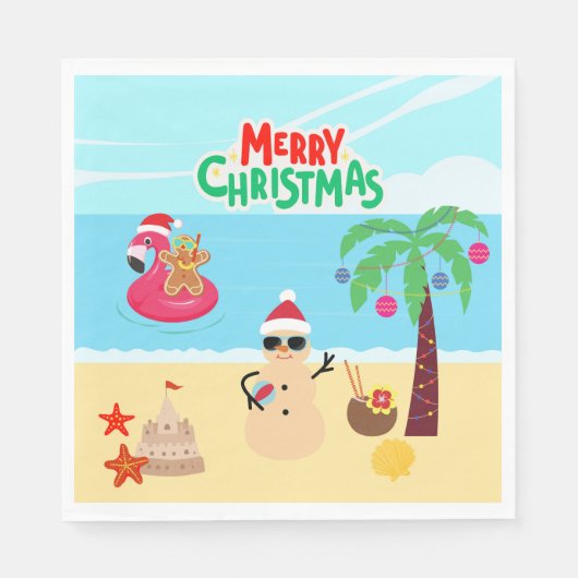 Strandkerstfeest Servet (Voorkant)