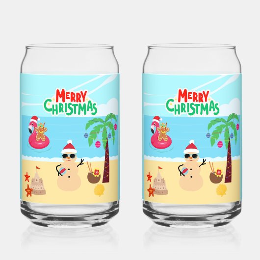 Strandkerstscène Blikvorm Glas (Voorkant)
